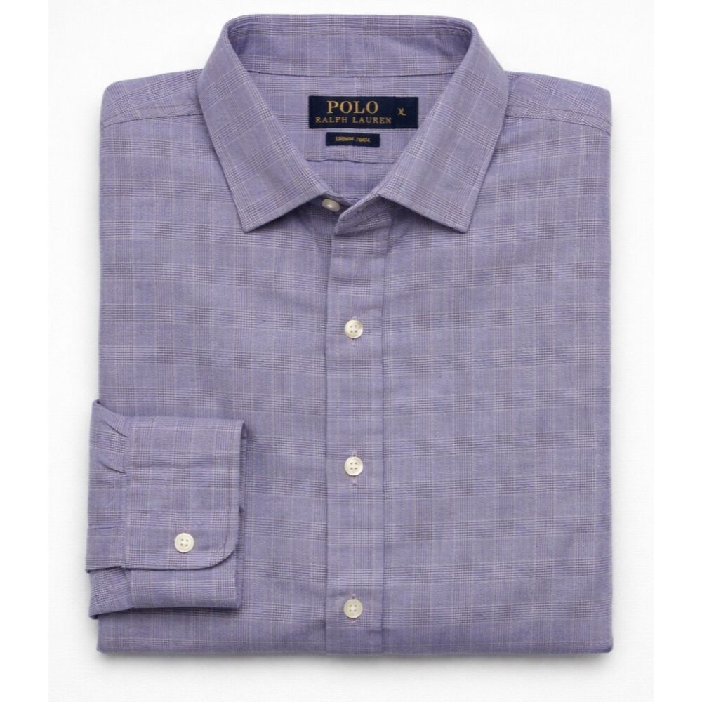 Polo Ralph Lauren Mens XL Purple Check Button Down Shirt Long Sleeve Cotton